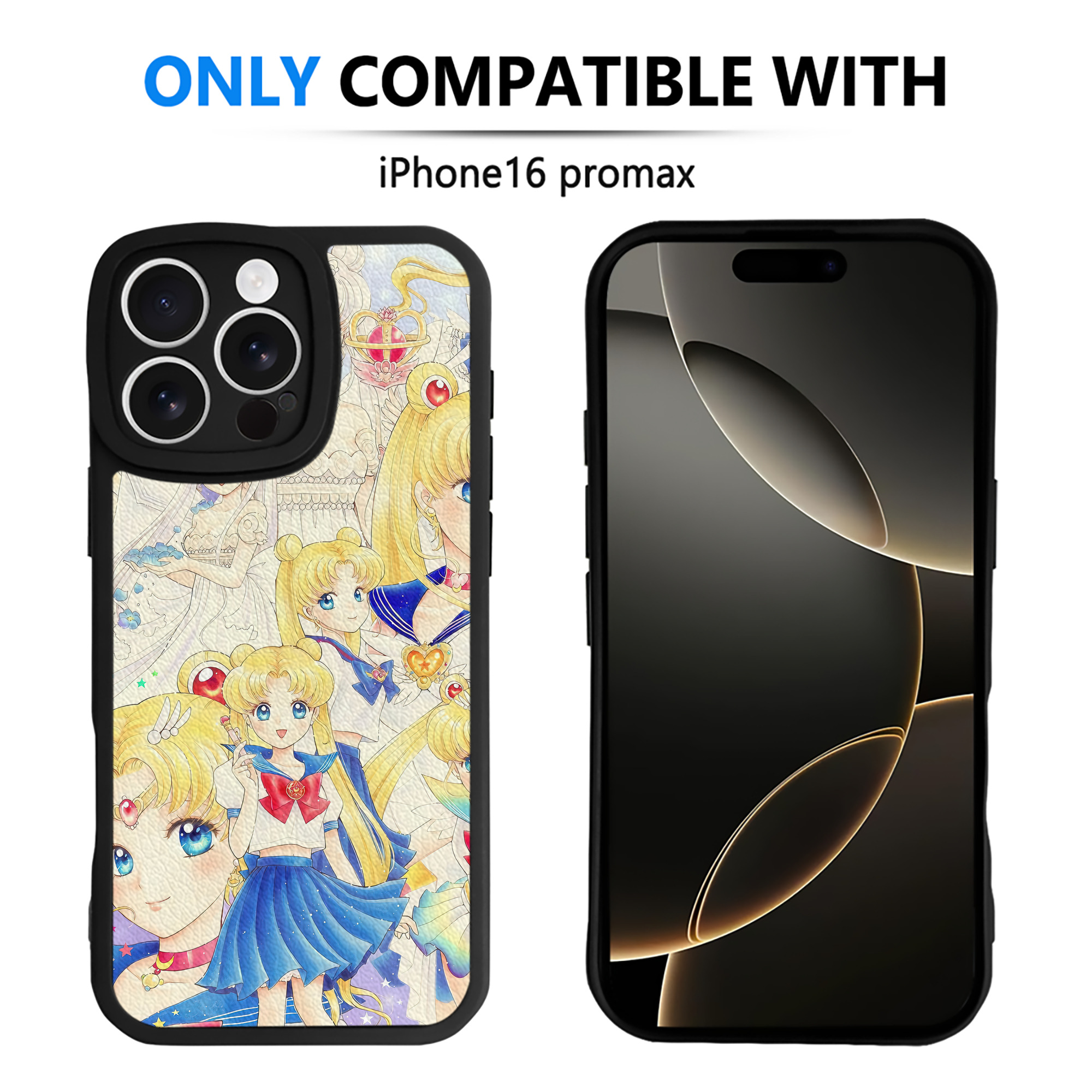 （画像用） 美少女戦士セーラームーン Sailor Moon 【iPhone 16シリーズ対応】シリコンスマホケース（レザー調） 材質：シリコン